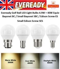 Image of LED Golf Ball E14 E27 B15 B22 Light Bulbs 4.9W = 40W Warm Cool Daylight White