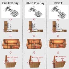 Image of Soft Close Kitchen Cabinet Cupboard Door Hinges Hydraulic Concealed 35mm & Screw