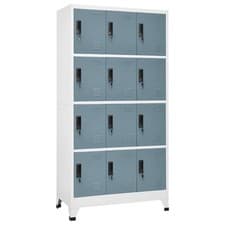 Image of Locker Cabinet Light Grey and Dark Grey 90x45x180 cm Steel