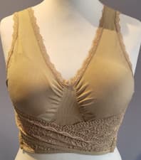 Image of Ladies Twin Pack Black / Nude Non Wired Full Cup Support Wireless Bra Size L