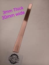 Image of Copper Flat Bar sheet 3mm Thick 30mm wide 500mm Long Strip