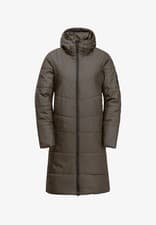 Image of Jack Wolfskin XL/UK 16 Women's Deutzer Hooded Long Coat In Cold Coffee - New