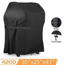 Image of 30" BBQ Grill Cover Small Fit Weber Spirit E210 2 Burner Gas Grills  Black Cover