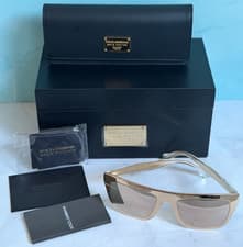 Image of Dolce & Gabbana DG2114-K Sunglasses 18kt Gold Plated Mirrored Lens NWB Authentic