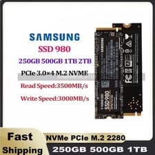 Image of Samsung SSD 980 250GB/500GB/1TB NVMe PCIe M.2 2280 MLC Solid State Drive Lot