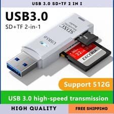 Image of 2 in 1 USB 3.0 Card Reader Micro TF sd card Reader usb adapter High Speed Reader