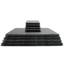 Image of Placemats & Coasters Natural Slate 16pc Dinner Place Mats Serving Boards | M&W