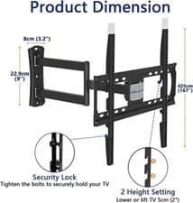 Image of TV Wall Bracket Mount, Swivels Tilts TV Mount Bracket TV 26-55 INCH