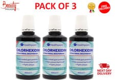 Image of Chlorhexidine Mouthwash 400ml Peppermint Antibacterial Oral Rinse 3 Pack