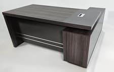 Image of Modern Grey Brown Executive Corner Office Desk with Storage - 1600mm or 1800mm
