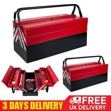 Image of Metal Cantilever Toolbox Heavy Duty 5 Tray Toolbox Storage Tool Box 43x22x21cm