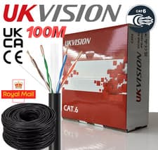 Image of External CAT6 Outdoor UTP BLACK Network Ethernet LAN Bulk Cable 50-305m Lot UK