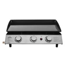 Image of Dellonda 3 Burner Portable Gas Plancha 7.5kW BBQ Griddle, Stainless Steel - DG22