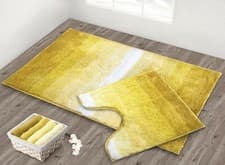 Image of Luxury Super Soft Non Slip Ombre Striped Bath Rug Pedestal Mat Super Absorbent