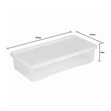 Image of Wham Crystal Plastic Storage Box With Lid 42 Litre 3 Pack
