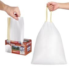 Image of Lychico 30 Liter Strong Kitchen Bin Liners 60 Count 22x24 Inch Extra Thick Draw