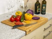 Image of Counter Edge Chopping Board Organic Bamboo  Kitchen Food Cutting Serving Boards