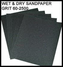Image of Wet Dry Sandpaper Grit 60 - 2500 Sand Paper Sanding Fine Medium Rough Waterproof