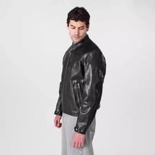 Image of Belstaff Men's Leather Competition Race Jacket Black Medium RRP £1100