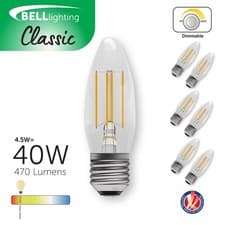 Image of BELL Filament Candle LED Bulbs | B22 E14 E27 | 4.5W 470lm Chandelier Light Bulb