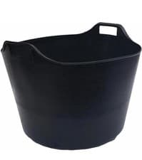 Image of 75L Flexi Tub Extra Large BLACK Flexible Storage Bucket Home Garden, Heavy Duty