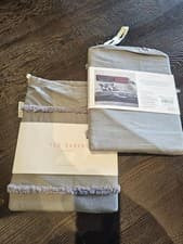 Image of 2 x Ted Baker 100% Cotton Pillowcases Magnolia Tufted Charcoal 48 x 74cm