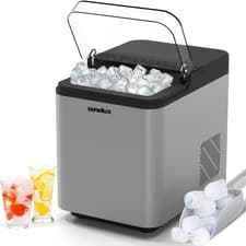 Image of Senelux Counter-Top Ice Maker Machine – Bullet Ice in 10 mins • Stainless Steel
