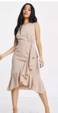 Image of BNWT Maya Petite ruffle wrap dress in muted blush size 12 wedding bridesmaid