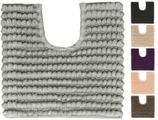 Image of Chunky Bobble Sparkle Pedestal Mat Non-Slip 50 x 50cm Satin Soft Toilet Rug