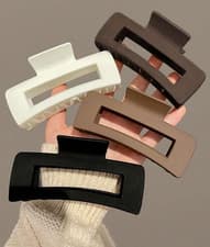 Image of 4Pack Large Hair Claw Clips for Women Thin Thick Hair Big Matte Square Wholesale