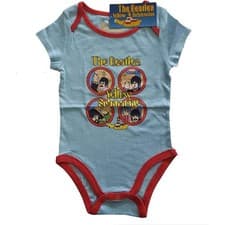 Image of THE BEATLES - YELLOW SUBMARINE PORTHOLES - Baby Grow Blue