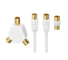 Image of LOGIK L10AERK15 Aerial Cable with Splitter & Adapter - 10 m