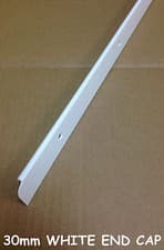 Image of Kitchen Worktop Edging Trim WHITE END CAP 30mm with screws *NEW* *EBAY BARGAIN*