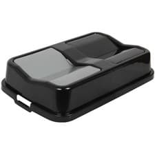 Image of Double Rubbish Waste Bin Lid. Butterfly Replacement Lids. (Black & Grey)