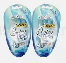 Image of 2~Bic Soleil Bella 4 Blade Disposable Razor for Women 3 Ct each