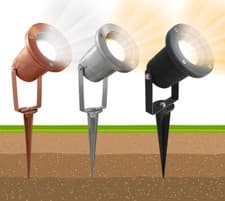 Image of LED Garden Spike Lights Adjustable Outdoor Ground Spotlights IP65 GU10