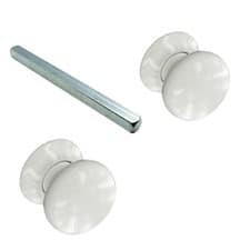 Image of Ceramic Door Knob White 60mm Mortice Set Pair Round Interior Handles Fixings