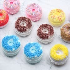 Image of Donut Shaped Bath Bomb - Large 180g UK Handmade Doughnut Fizzer