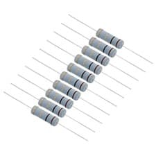 Image of 10Pcs 5W 1 Ohm 5% Tolerance Carbon Film Resistor, Axial Lead Resistors Kit