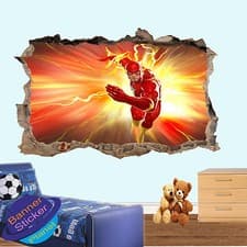 Image of FLASH COMIC HERO CARTOON WALL STICKER 3D ART POSTER ROOM DECOR DECAL MURAL ZY1
