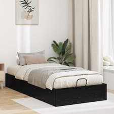 Image of Ottoman Bed Frame Black Oak 80.5 x 200 cm Engineered Wood