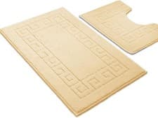 Image of Greek Key Pattern Bath Mats 2 Piece Sets Non Slip Bathroom Mat, Soft Washable R