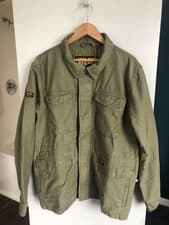 Image of Superdry Mens Burnt Olive Collared M65 Jacket Size 2XL 22 inches Pit To Pit