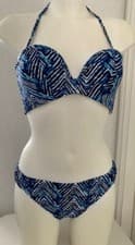 Image of Panache Cleo Suki Bikini 32G Wired Moulded Padded Bandeau Halter & Bottom UK10