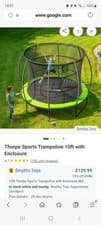 Image of 10ft Outdoor Kids Trampoline with Enclosure - Multicoloured