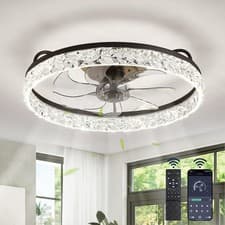 Image of 50cm Ceiling Fans with Lights and Remote, 6 Speeds and 3000K-6500K Dimmable Quie