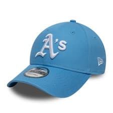Image of New Era 9FORTY Athletics Baseball Cap - MLB League Essential - Sky Blue-White