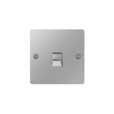 Image of BG SBSBTM1 Flatplate Screwed Master Telephone Socket - Brushed Steel