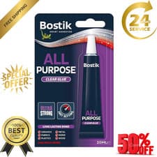 Image of BOSTIK All Purpose Clear Adhesive Quick Drying Extra Strong Glue - 20ml