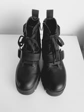 Image of Ugg Boots Ashton Lace Up Platform Chunky Winter Black Leather Size 5 RRP £155